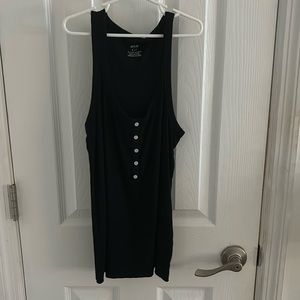 Black Buttoned Tank Top